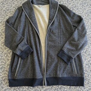 Blue shawl collar cardigan